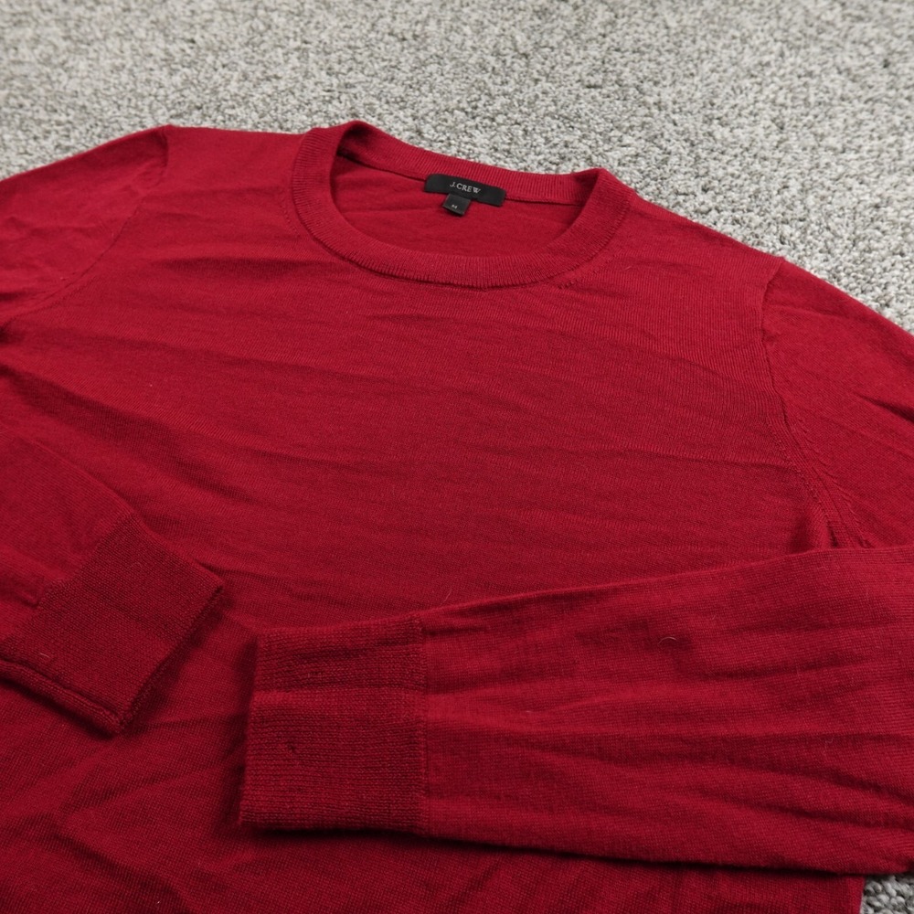 J Crew Sweater Womens M Red Merino Wool Pullover Crewneck Sweatshirt Preppy Soft